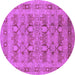 Round Machine Washable Oriental Purple Traditional Area Rugs, wshurb2996pur