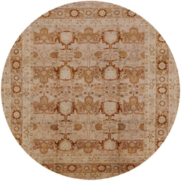 Round Machine Washable Industrial Modern Tangerine Pink Rug, wshurb2996