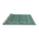 Sideview of Machine Washable Oriental Light Blue Traditional Rug, wshurb2996lblu