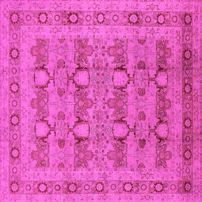 Square Machine Washable Oriental Pink Traditional Rug, wshurb2996pnk