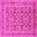 Square Machine Washable Oriental Pink Traditional Rug, wshurb2996pnk