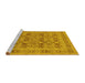 Sideview of Machine Washable Oriental Yellow Traditional Rug, wshurb2996yw