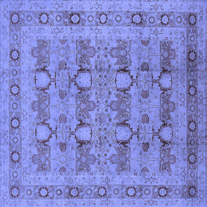 Square Oriental Blue Traditional Rug, urb2996blu