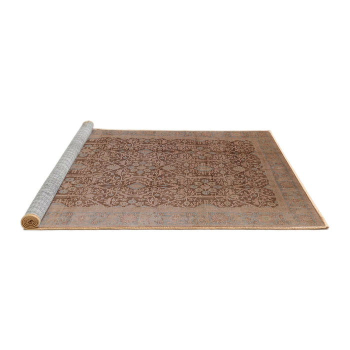 Sideview of Machine Washable Industrial Modern Light Copper Gold Rug, wshurb2997