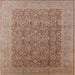 Square Mid-Century Modern Light Copper Gold Oriental Rug, urb2997