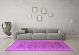 Machine Washable Oriental Purple Traditional Area Rugs in a Living Room, wshurb2997pur