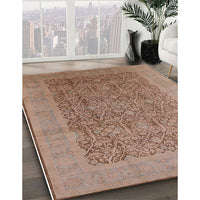 Mid-Century Modern Light Copper Gold Oriental Rug, urb2997