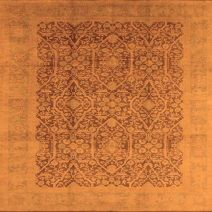 Square Oriental Orange Traditional Rug, urb2997org