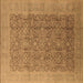 Square Oriental Brown Traditional Rug, urb2997brn