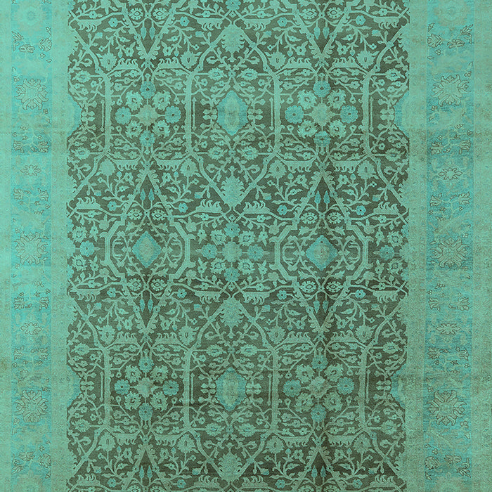 Machine Washable Oriental Turquoise Traditional Area Rugs, wshurb2997turq