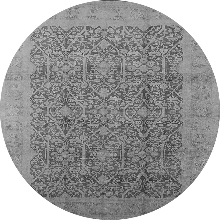 Round Oriental Gray Traditional Rug, urb2997gry