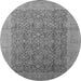 Round Oriental Gray Traditional Rug, urb2997gry