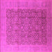 Square Oriental Pink Traditional Rug, urb2997pnk