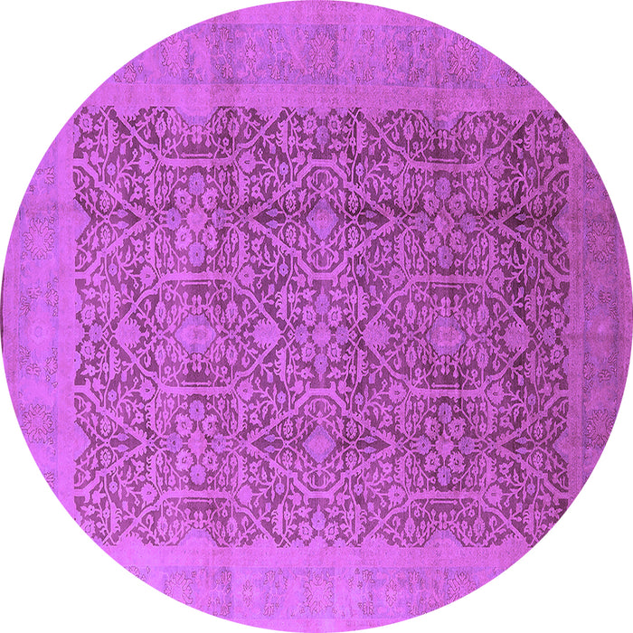 Round Machine Washable Oriental Purple Traditional Area Rugs, wshurb2997pur