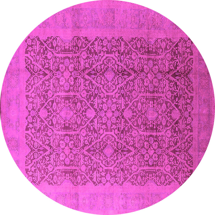 Round Oriental Pink Traditional Rug, urb2997pnk