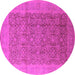 Round Oriental Pink Traditional Rug, urb2997pnk