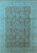 Oriental Light Blue Traditional Rug, urb2997lblu