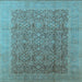 Square Oriental Light Blue Traditional Rug, urb2997lblu