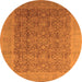 Round Oriental Orange Traditional Rug, urb2997org