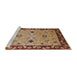 Sideview of Machine Washable Industrial Modern Brown Sand Brown Rug, wshurb2998