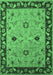 Machine Washable Oriental Emerald Green Traditional Area Rugs, wshurb2998emgrn