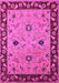 Machine Washable Oriental Pink Traditional Rug, wshurb2998pnk