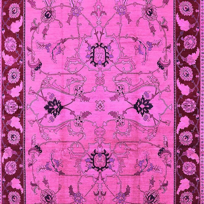 Machine Washable Oriental Pink Traditional Rug, wshurb2998pnk