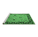 Sideview of Machine Washable Oriental Emerald Green Traditional Area Rugs, wshurb2998emgrn