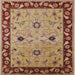 Square Mid-Century Modern Brown Sand Brown Oriental Rug, urb2998