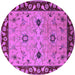 Round Machine Washable Oriental Purple Traditional Area Rugs, wshurb2998pur