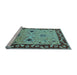 Sideview of Machine Washable Oriental Light Blue Traditional Rug, wshurb2998lblu