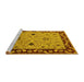 Sideview of Machine Washable Oriental Yellow Traditional Rug, wshurb2998yw