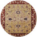 Round Mid-Century Modern Brown Sand Brown Oriental Rug, urb2998