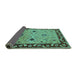 Sideview of Oriental Turquoise Traditional Rug, urb2998turq