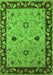 Machine Washable Oriental Green Traditional Area Rugs, wshurb2998grn