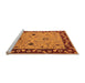 Sideview of Machine Washable Oriental Orange Traditional Area Rugs, wshurb2998org