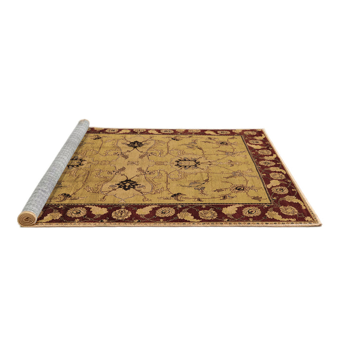 Sideview of Machine Washable Oriental Brown Traditional Rug, wshurb2998brn