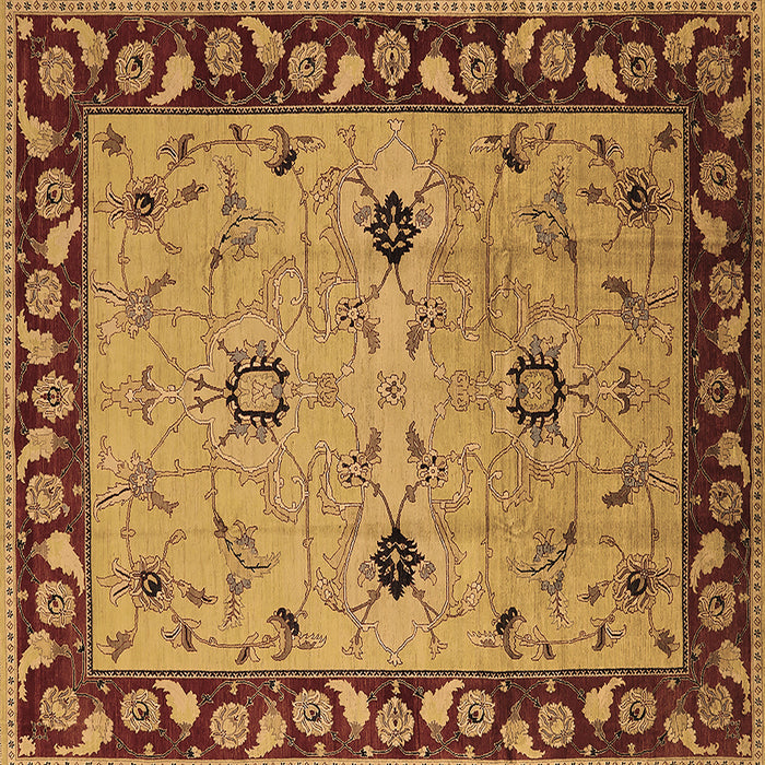 Square Oriental Brown Traditional Rug, urb2998brn