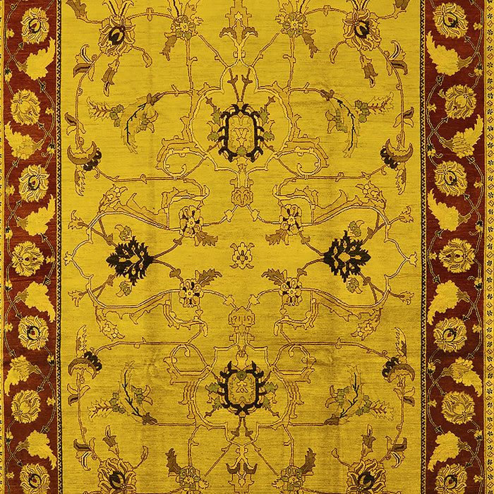 Machine Washable Oriental Yellow Traditional Rug, wshurb2998yw