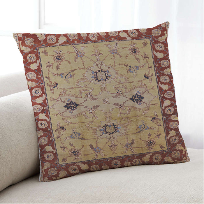 Lifestyle Image of Mid-Century Modern Urban Square Brown Sand Brown Throw Pillow, 18 inch by 18 inch, pwurb2998