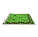 Sideview of Machine Washable Oriental Green Traditional Area Rugs, wshurb2998grn