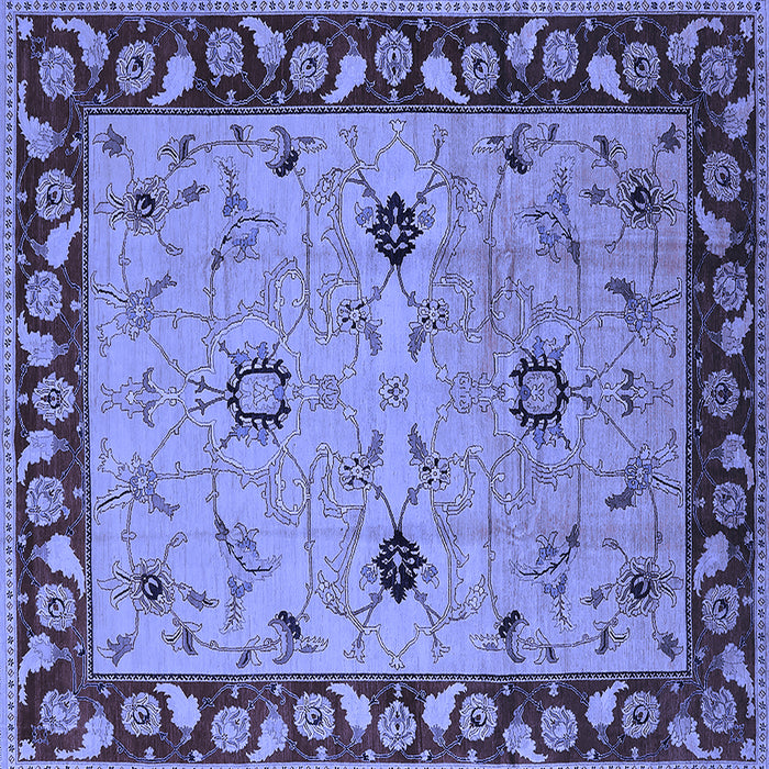 Square Oriental Blue Traditional Rug, urb2998blu
