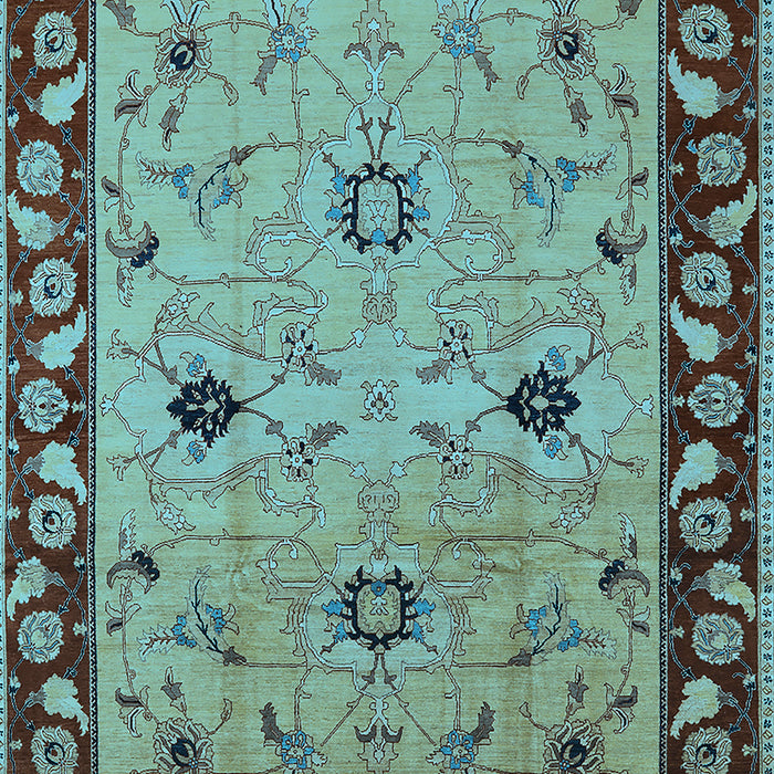 Machine Washable Oriental Light Blue Traditional Rug, wshurb2998lblu
