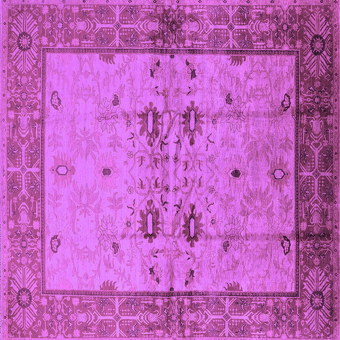 Square Machine Washable Oriental Purple Traditional Area Rugs, wshurb2999pur