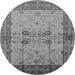 Round Machine Washable Oriental Gray Traditional Rug, wshurb2999gry