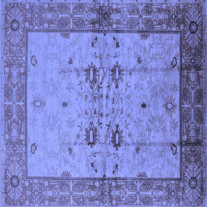 Square Machine Washable Oriental Blue Traditional Rug, wshurb2999blu