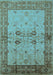 Oriental Light Blue Traditional Rug, urb2999lblu