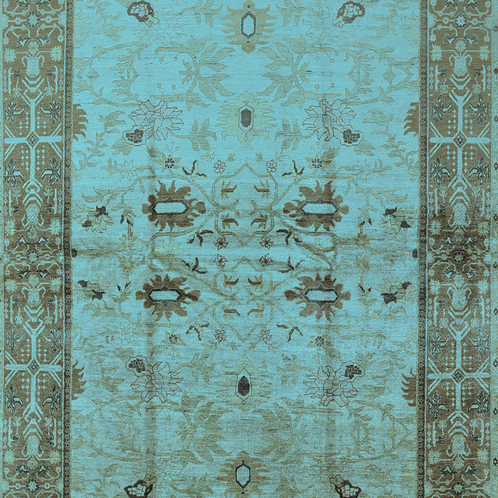 Oriental Light Blue Traditional Rug, urb2999lblu