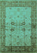 Oriental Turquoise Traditional Rug, urb2999turq