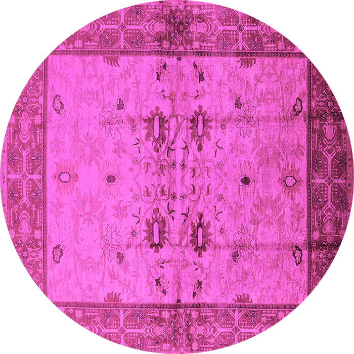 Round Oriental Pink Traditional Rug, urb2999pnk